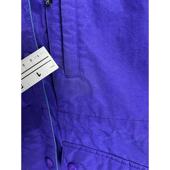 Vintage L.L.Bean Jacket Womens S Purple Hooded Mountain Parka Plaid Lined 90s - Picture 4 of 12